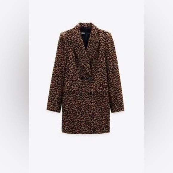 Brand New animal print wool blend coat - size Small - Picture 3 of 9